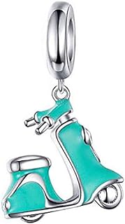 Sterling Silver 925 Car Charm Motorcycle Bracelet - Compatible with Pandora Bracelet & Necklace