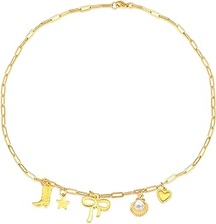 Bow Coastal Cowgirl Charm Necklace Dainty Gold Bow Choker Bowknot Chain Necklace Bow Jewelry Gift for Women Girls