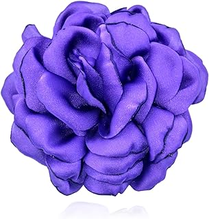 LKingel Dainty Fabric Flower Brooches Large Silk Lapel Pin Elegant Camellia Flower Brooch Pins for Women Classic Formal Occasions Clothing Accessories