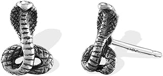 Boma Jewelry Sterling Silver King Cobra Snake Stud Earrings