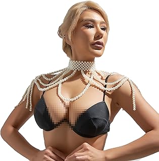 Exquisite Pearl Body Chain with Lobster Clasp and Granite Gems for Women, Multi-layer Paris Fashion Inspired Necklace