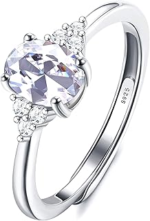 KRFY Bague Améthyste en Argent Sterling Réglable, Taille Unique et Hypoallergénique, Idéale pour les Femmes avec Peau Sensible et Cadeaux Spéciaux