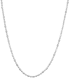 Kooljewelry Sterling Silver 1.5 mm Diamond-cut Alternate Ball Bar Chain Necklace