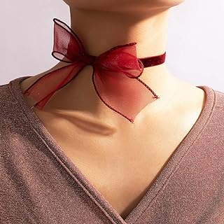 Sexy Black Lace Bow-knot Collar Choker Necklace Soft Velvet Suede Choker Tie Cravat Jewelry Gift for Women Teens Girls