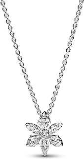 Pandora Sparkling Herbarium Cluster Pendant Necklace - Elegant Jewelry with Lobster Clasp - Great Gift for Her - Sterling Silver & Cubic Zirconia - 17.7"