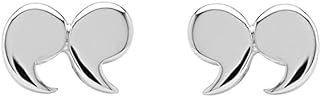 Quinnlyn & Co Silver Quotation Mark Stud Earrings, Appreciation Gift for Teachers, Unique Presents for Readers, Writers and Book Lovers, Bookish Jewelry
