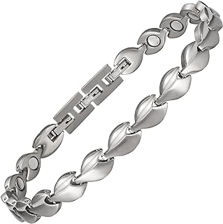 Wollet Stainless Steel Magnetic Anklet for Women Ankle Bracelet with Magnet Jewelry Adjustable Gift (Silver)