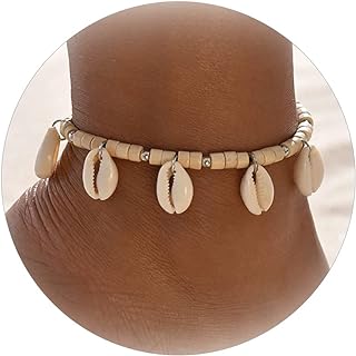 Long tiantian White Shell Anklet for Women Trendy Rice Seed Beaded Ankle Bracelet Beach Anklets for Women Bohemian Summer Body Jewelry