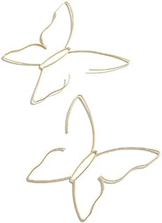 Large Boho Hollow Line Butterfly Earrings Gold Drop Dangle Beach Earrings Simple Stylish Dainty Pendant Silver Hoop Earrings for Women and Girls