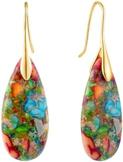 Chic SELOVO Stone Drop Earrings with Silver Tone Brass Metal, French Wire Back Finding for Women and Girls - Elegant Fishhoop Dangle Design