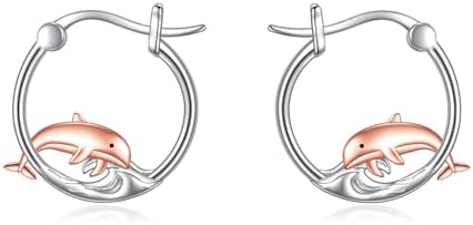 Axolotl/Corgi/Koala/Dolphin/Fox/Panda/Moth/Pig/Butterfly/Highland Cow Women's Hoop Sterling Silver Earrings, Moonstone Earrings for Girls, Hypoallergenic Silver Earrings Gifts for Birthdays, for Her