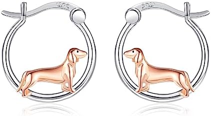 Dachshund Hoop Earrings 925 Sterling Silver Dachshund Earrings Jewelry Gifts for Women