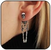 Halloween Earrings for Women Spooky Skull Skeleton Bloody Knife Drop Dangle Earrings for Women Girls Scary Scary Halloween Party Earrings for Halloween Accessories