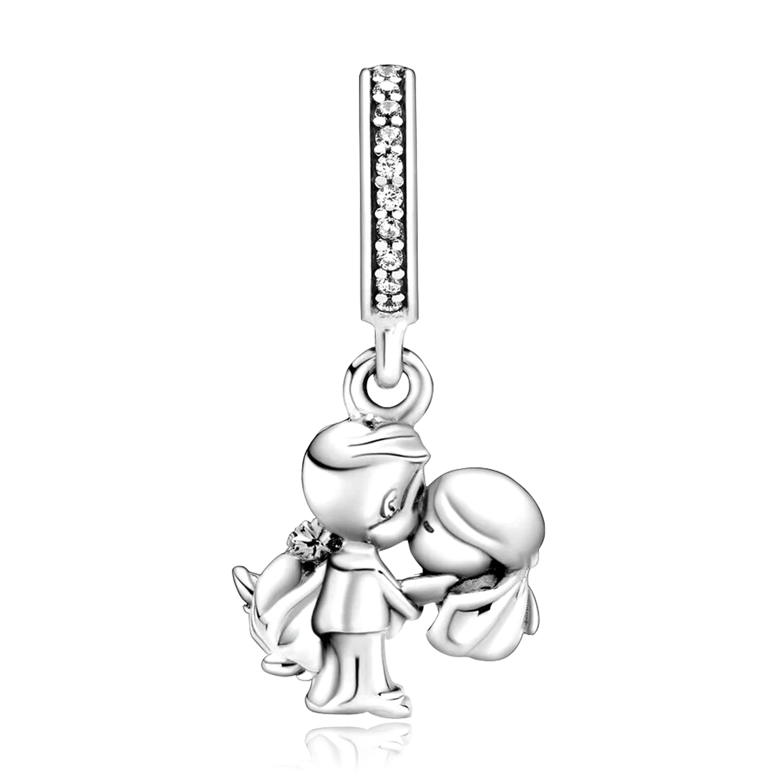 La Menars Heart and Lock Married Couple 925 Sterling Silver Charms for Bracelets Silver Love Pendant Sister Friends Beads for Bracelets & Necklaces for Christmas Valentine's Day Mother's Day Birthday Gift
