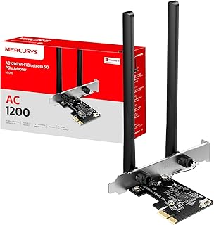 MERCUSYS MA30E Carte Réseau avec Wi-Fi Double Bande et Bluetooth 5.0, Antennes à Gain Élevé et Sécurité WPA3, Parfaite pour PC sous Windows 10/11 et Linux