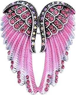Women's Guardian Angel Wing Brooch Pins & Pendants 2 in 1 - Scarf Holders - 2 x 1 inch - for Blouse Jacket Coat Scarf Shawl Hat Bag