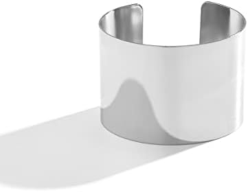 COLORFUL BLING Chunky Gold Silver Open Wide Hammered Wrist Cuff Bangle Adjustable Hollow Leaf Flower Wrap Bracelet for Women Statement Wristband Jewelry-silver polished