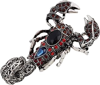 YYBONNIE Vintage Silver Tone Insect Scorpion Animal Crystal Rhinestone Brooch Pin Pendant Party Jewelry