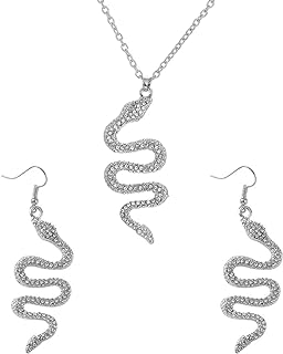 Lobster Clasp Gold Rhinestone Snake Necklace with Alloy Snake Chain for Women - Cobra / Retro Punk Design