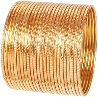Touchstone Indian Bollywood Pretty Hand Gear Beaten Metal Fine Cut Edges Channel Work Designer Jewelry Bangle Bracelets in Gold or White Tone for Women.