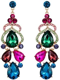 EVER FAITH Austrian Crystal Stunning Bridal Wedding Teardrop Pierced Dangle Earrings for Women
