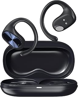 Voistek Écouteurs Sport Bluetooth 5.3 Open Ear avec 45H dAutonomie et Recharge Rapide USB-C, IP55 Résistant à la Transpiration. Parfait pour Courir et Faire du Vélo