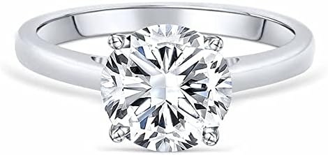 Classic Gold Blocaci Solitaire Engagement Rings with Moissanite for Women, Customizable Engraving Design, Available in 925 Sterling Silver or 10K/14K/18K Gold Variants