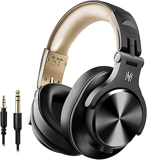 OneOdio Over-Ear Bluetooth Kopfhörer in Gold mit 72 Stunden Spielzeit und aktivem Lärmfilter, ideal für Musik-Junkies und DJ-Nutzung. Perfekt für den täglichen Gebrauch