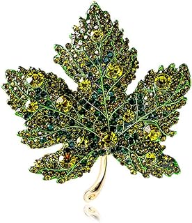 Rhinestone Crystal Maple Leaf Brooch Pin for Women Girls Fall Thanksgiving Vintage Colorful Maple Leaf Lapel Pin Party Prom Wedding Thanksgiving Jewelry Gift