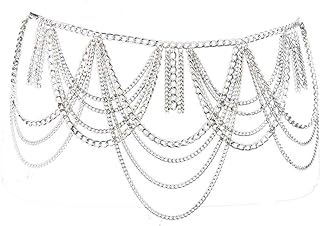 Gold Alloy Women's Tassel Waist Body Chain for Beach and Party wear - Adjustable Multi-layered Belly Chain Design - No Gemstone