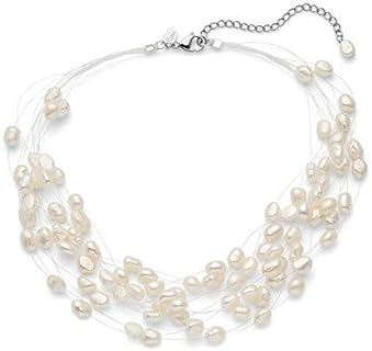 Multi Strand White Freshwater Cultured Pearl Necklace