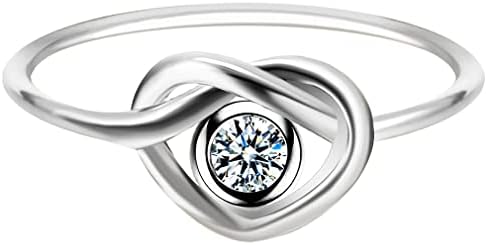 Jude Jewelers Stainless Steel Knotted Heart Cubic Zircon Solitaire Wedding Engagement Proposal Anniversary Promise Ring