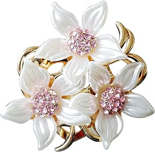 Brooch Pin for Women and Girls Stylish Flowers Brooch with Created Crystal 17.6g | Brooches and Pins for Women | Flower Brooch | Flower Pins | Brooch for Women | Brooch Pins | Elegant Pins