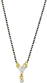 Efulgenz Indian Mangalsutra for Women CZ Cubic Zirconia Pendant Necklace Wedding Bridal Indian Jewelry Black Beaded Delicate Strand Necklace Statement Jewelry for Women, Anniversary Birthday Jewelry for Women Mom Wife Girlfriend