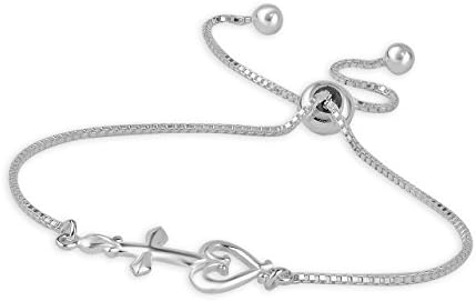 LeCalla Handmade 925 Sterling Silver Bead Bolo Bracelet with Box Chain and Lobster Claw Clasp for Women, Italian Design