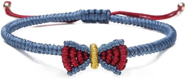 Deyishuns Hand Woven Rope Friendship Bracelets for Women Men Colorful Handmade Braided String Bracelets Adjustable Bow Knot Wrist Cord love charm bracelet Birthday Gifts-Party (Blue)