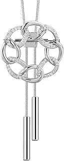 Good Luck Polished Celtic Knot Round Brooch Pendant Necklace Rhinestone Brooches Jewelry for Women Girls Gift