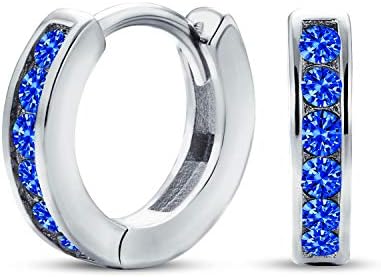 Delicate Tiny CZ Channel Set Huggie Hoop Earrings For Women For Teen Rose Gold Plated Sterling Silver More Colors