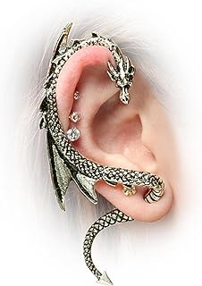 Vintage Style Gold Dragon Ear Cuff Clip-On Earrings with Climber Design for Women and Girls