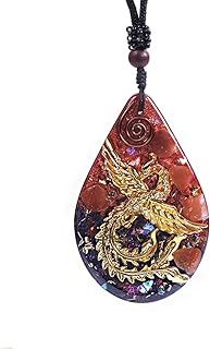 Day Day Up Phoenix Pendant For Women Orgonite Necklace Energy | Fire Bird Of New Beginnings Jewelry Green Aventurine Healing Crystals Necklace