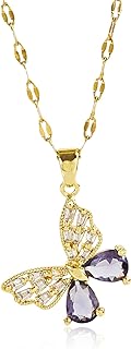 Gold Butterfly Necklace for Women - Dainty Gold Pendant Necklaces Cubic Zirconia Necklace, Butterfly Jewelry Gifts for Women, Teen Girls
