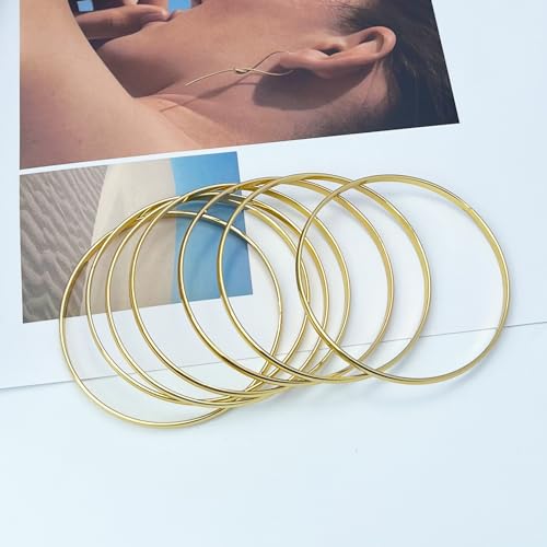 7PCS Gold Bangle Bracelet for Women Girls Minimalist Stackable Bracelet Fashion Stainless Steel Bangle Bracelet