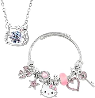 Kawaii Bangle Bracelets with Gift Box for women Adjustable y2k Bracelet with Cubic Zirconia Adorable Accessories with Sparkling Charms for Girls Cartoon Charms Bracelets,Stitch Gift for Daughters,