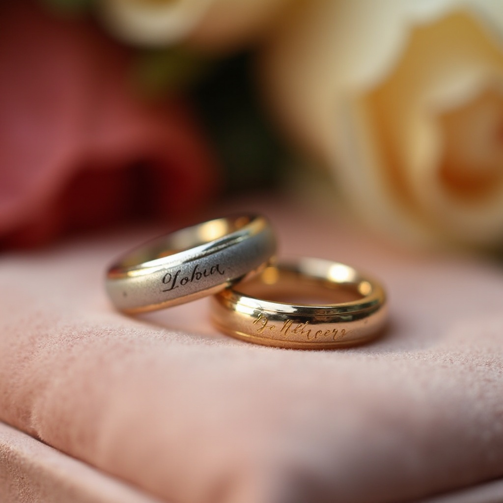 Eheringe mit Spruch: Eure Liebe in Worten