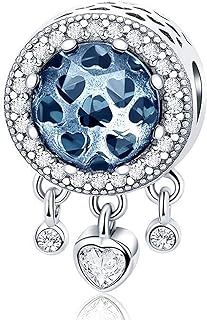 Birthstone Charm Fit Pandora Charms Bracelet and Necklace Gifts for Women Sparkling Birthstones Zircon Paved
