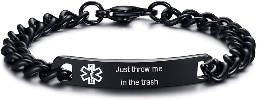 XUANPAI Personalized Emergency Medical Alert Bracelets for Women Men Customizable Stainless Steel Medical ID Bracelets Free Engrave Medical Alert Bracelet for Adult