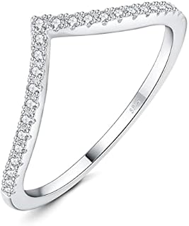 Nature-Inspired Moissanite Engagement Ring with Sterling Silver for Women, V Shape Design