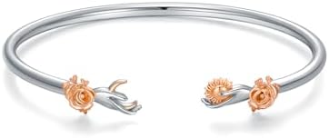 Lobster Claw Clasp Sterling Silver Celtic Cuff Bracelet with Box Chain Design - Perfect Gift for Women and Girls - Sun and Moon Theme