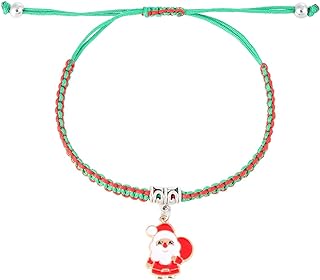 Rrdaily Christmas Bracelet Holiday Bracelets Christmas Advent Calendar Charms Bracelet Colorful Woven Bracelet New Years Bracelet for Daughter Granddaughter