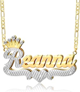 Lobster Clasp Custom Two-Tone Double Plated Name Necklace, 18K Gold and Copper, without Gemstones - An Intimate Charm for Women and Girls